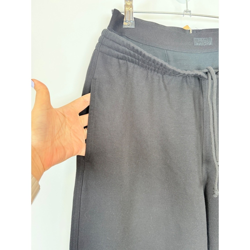 SKIMS Sweatpants Women's Medium Cotton Fleece Exposed Boxer Wide Leg Black New - Picture 6 of 12